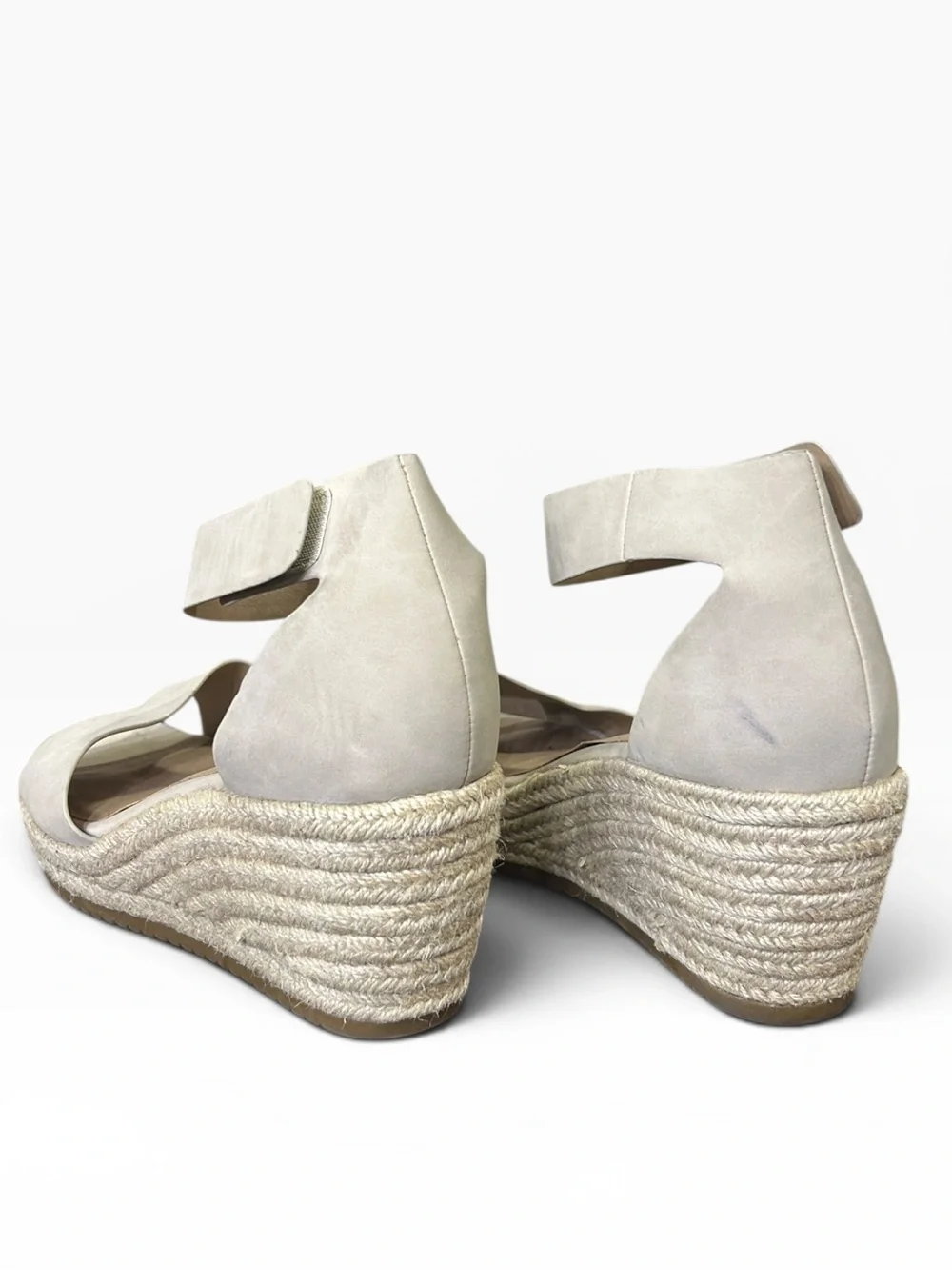 Naturalizer SOUL Womens Oakley Ankle Strap Wedge Heel Sandal Beige Size 9